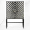 Tasma Arrow Bone Inlay Bar Cabinet Black