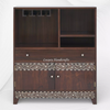 Teakwood Bone Inlay Bar Cabinet Walnut