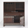 Teakwood Bone Inlay Bar Cabinet Walnut