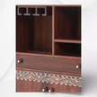 Teakwood Bone Inlay Bar Cabinet Walnut