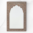Teakwood Bone Inlay Entryway Console and Mirror Set