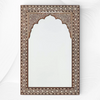 Teakwood Bone Inlay Entryway Console and Mirror Set