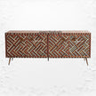 Optical Teakwood Inlay Media Console Brown 1