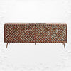 Optical Teakwood Inlay Media Console Brown 1