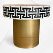 Tetris Mother of Pearl Inlay Side Table Brass Black 5