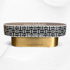 Tetris Mother of Pearl Inlay Oval Center Table Black 6