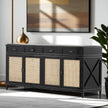 Texas Cane Credenza Black