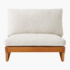 Tide Armless Slatted Teak Lounge Chair front view