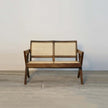 Vela Cane Two Seater Wooden Sofa angled view