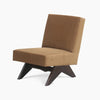 Vela V-Leg Upholstered Lounge Chair tan side view