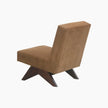 Vela V-Leg Upholstered Lounge Chair tan angled