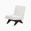 Vela V-Leg Upholstered Lounge Chair off white side view