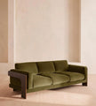 Verde Three Seater Sofa with Reversible Cushions olive angled