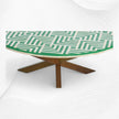 Table basse en chêne avec marqueterie d'os V Design
