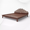 Vyom Bone Inlaid Teakwood Bed Walnut