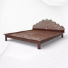 Vyom Bone Inlaid Teakwood Bed Walnut