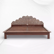 Vyom Bone Inlaid Teakwood Bed Walnut