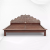 Vyom Bone Inlaid Teakwood Bed Walnut