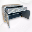 Waterfall MOP Inlay 2 Drawer 2 Door Cabinet Grey
