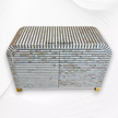 Waterfall MOP Inlay 2 Drawer 2 Door Cabinet Grey