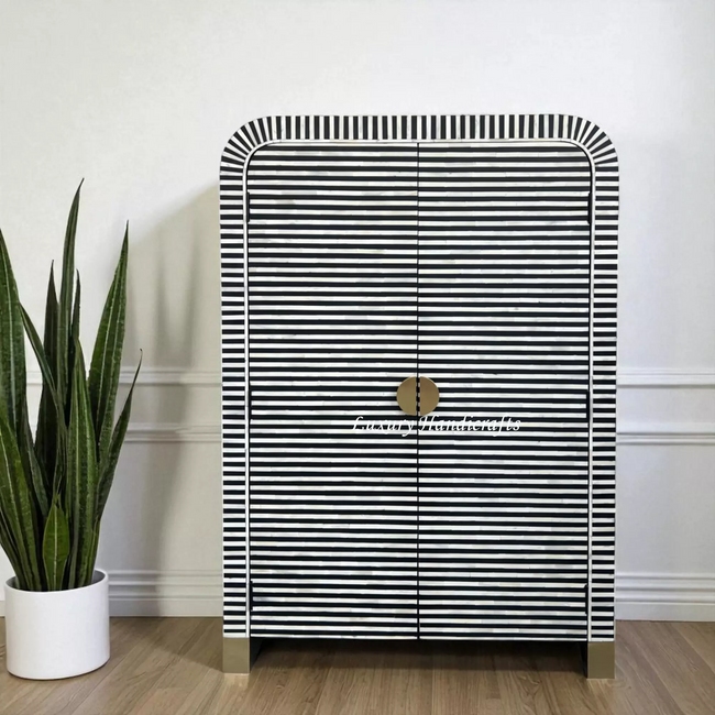 Waterfall Bone Inlay Almirah Black