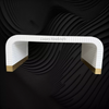 Waterfall Bone Inlay Coffee Table White