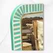 Waterfall Bone Inlay Floor Mirror Elf Green