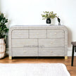 Waterfall Bone Inlay 7 Drawer Sideboard Grey 1