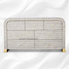 Waterfall Bone Inlay 7 Drawer Sideboard Grey 5