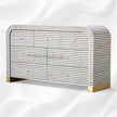 Waterfall Bone Inlay 7 Drawer Sideboard Grey 2