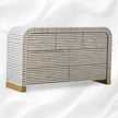 Waterfall Bone Inlay 7 Drawer Sideboard Grey 4