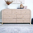 Waterfall Bone Inlay 7 Drawer Sideboard Peach 1