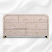 Waterfall Bone Inlay 7 Drawer Sideboard Peach 5