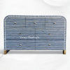 Waterfall Bone Inlay 7 Drawer Sideboard Navy Blue 1