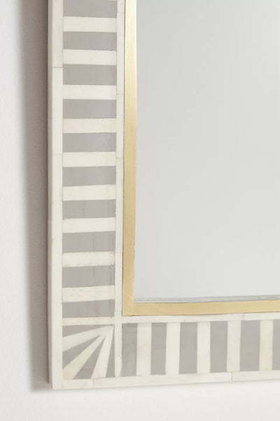 Waterfall Bone Inlay Mirror Grey