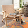 Weave Rope Seat Wooden Lounge Chair in a living room