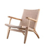 Weave Rope Seat Wooden Lounge Chair on a white background