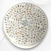 Mesa auxiliar floral de tambor de nácar blanco