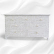 White Mother Of Pearl Inlay Chest Of 7 Drawers Large