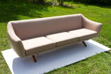 Wing Mid Century Wooden Leg Sofa angled view