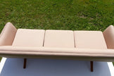 Wing Mid Century Wooden Leg Sofa seat cushions