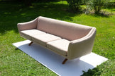 Wing Mid Century Wooden Leg Sofa angled side