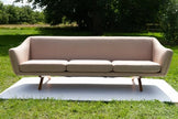 Wing Mid Century Wooden Leg Sofa full front