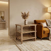 Yuri Teakwood Bone Inlay Accent Table Natural Finish