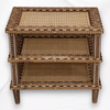 Yuri Teakwood Bone Inlay Accent Table Natural Finish