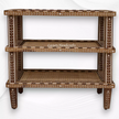 Yuri Teakwood Bone Inlay Accent Table Natural Finish