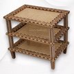 Yuri Teakwood Bone Inlay Accent Table Natural Finish