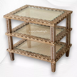 Yuri Teakwood Bone Inlay Accent Table Natural Finish