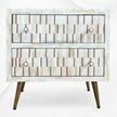 Zarina Brown Stripe Bone Inlay Bedside Table