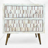 Zarina Brown Stripe Bone Inlay Bedside Table